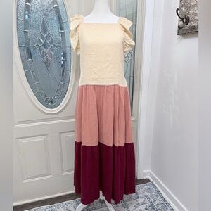 Free the Roses Gauze Tiered Maxi Dress – XS